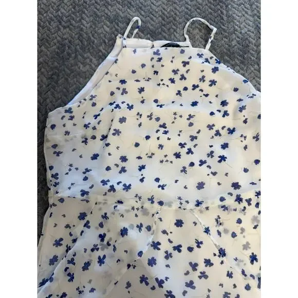 Banana Republic Floral Tiered Gauze Ruffle Dress Size 6 MSR $89.99 Blue Flowers - Picture 4 of 11